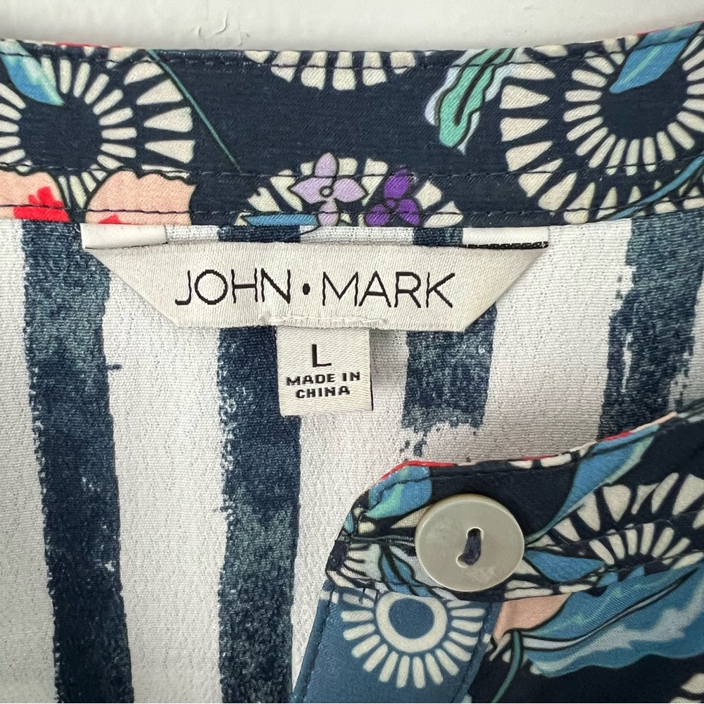 John Mark Multicolor Patchwork Blouse - image 3